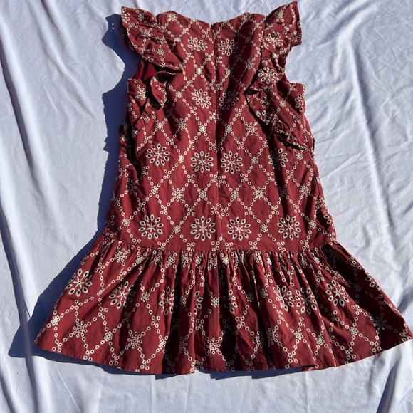 Woman’s Free the Roses' Red Floral Eyelet Ruffle Dress size small - Picture 5 of 5